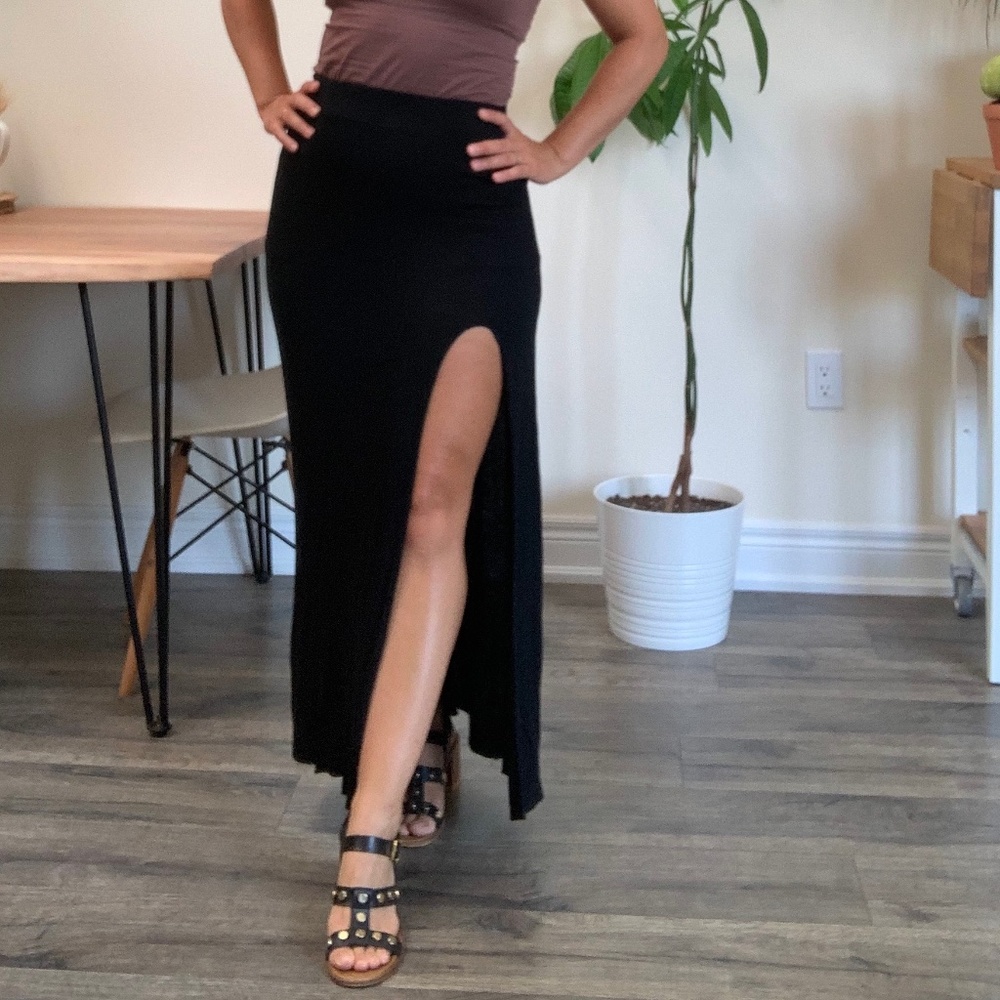 Brandy Melville Side Slit Maxi/Midi Skirt